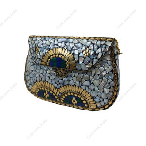Handmade Mother of Pearl Mosaic Clutch Bag for Women Evening Party Wedding Designer Luxury Hard Case Handbag - Product Image 3