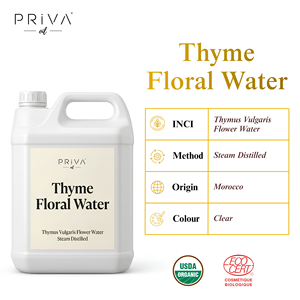Eau de Thym Bio en Gros Thymus Vulgaris Hydrolat Ecocert <span class=keywords><strong>Maroc</strong></span> Vente en Gros Cosmétique Purifiant Antibactérien Eau Florale - Product Image 2