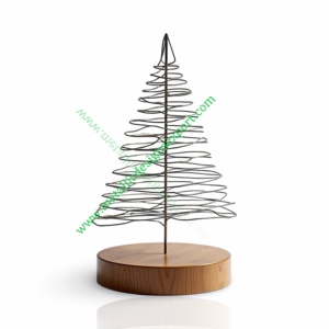 Elegante árbol de Navidad de metal dorado con adornos de estrellas, iluminación Led, decoración de mesa festiva moderna para celebraciones - Product Image 3