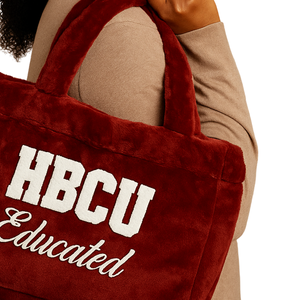 HBCU Sac fourre-tout en fourrure marron DST éduqué en peluche Chenille Broderie Sororité grecque Divine Neuf Cadeau Logo personnalisé Sac à main de mode - Product Image 3