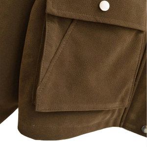 Veste de moto réversible imperméable en PU pour homme, modèle 2026, best-seller, séchage rapide, col zippé, marron, style streetwear - Product Image 6