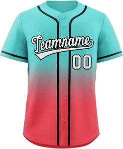 Camiseta Deportiva de Béisbol con Diseño Degradado Personalizado, Camiseta de Equipo Sublimada con Botones Completos, Antibacteriana, 100% Poliéster - Product Image 6