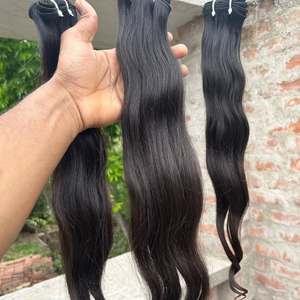 Fermeture dessinée par double naturel de cheveux de temple de prolongements indiens vierges de cheveux - Product Image 1