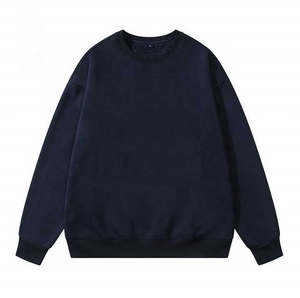 Sweat-shirt classique pour homme en coton mélangé à col rond, OEM personnalisé, tricot uni, pull noir, fabricant pour homme - Product Image 3