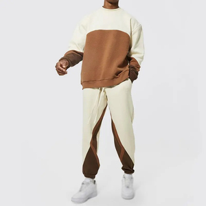 Chándal deportivo informal de diseño personalizado para hombre, chándal para correr con estampado de bloques de color a la moda, chándal de entrenamiento para correr de invierno - Product Image 2