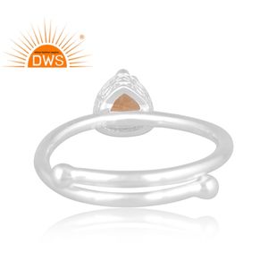 Anillo apilable de piedras preciosas de citrino Natural de plata de ley fina de última tendencia, joyería personalizada para mujer, regalo para ella - Product Image 4