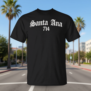 Santa Ana 714 T-Shirt noir pour hommes, vêtements décontractés - Product Image 3