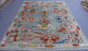 พรม oushak ทำมือสีเทา8x1O พรมขนสัตว์ทำมือปรับแต่งได้ - Product Image 3