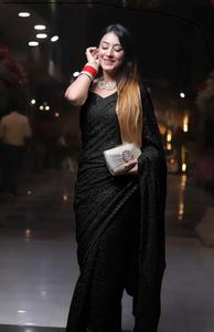 Bollywood Belle Fantaisie Georgette Saree Collection Broderie Bangloriy Soie Séquence Travail En Ligne Vente Indien Pakistanais - Product Image 2