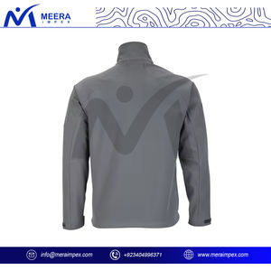 2025 nouveauté couleur gris uni vestes d'extérieur de haute qualité tissu respirant col montant coupe ajustée veste Softshell pour hommes - Product Image 4