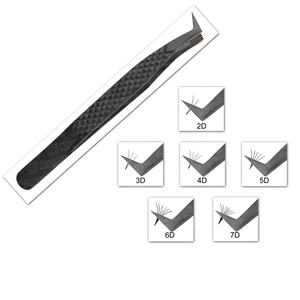 Pince à cils en acier inoxydable avec logo personnalisé professionnel Pointe en fibre pointue Conception de bec d'oiseau Application de cils à volume individuel - Product Image 4