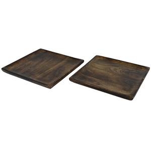 Dernier plateau en forme de rectangle de concepteur avec un plateau à collation en bois de qualité puissante et une conception de finition en émail - Product Image 3