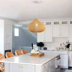 โคมไฟระย้าหวายทอมือเหมาะสำหรับสร้างบรรยากาศสบายๆและเป็นมิตรต่อสิ่งแวดล้อม - Product Image 3