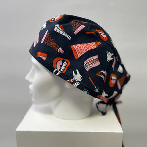 Gorro de fregado, logotipo propio impreso personalizado, cierre de botón de Cinta ajustable, OEM diseño personalizado, suministro de clínica hospitalaria, gorros de fregado a granel, sombrero - Product Image 4