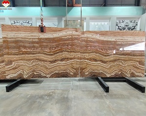 Losas de Ónix Tigre con Diseño de Madera Roja <span class=keywords><strong>y</strong></span> Marrón para Revestimiento de Paredes de TV, Chimeneas <span class=keywords><strong>y</strong></span> Escaleras - Product Image 1