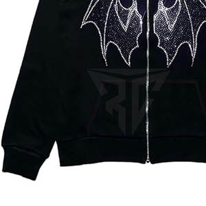 Sudaderas con capucha de diamantes de imitación para hombre de invierno de bajo precio 100% algodón con cremallera polar Color personalizado y diseño de logotipo de alta calidad - Product Image 6