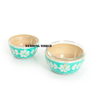 Ensemble de deux saladiers en bois de qualité supérieure faits à la main en gros bol de service classique élégant de luxe bol de service en bois - Product Image 5