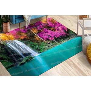 Tapis imprimé Blue Lake Rugs - Tapis antidérapant pour porte d'entrée, tapis doux non tissé - Product Image 1