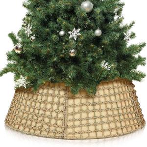 Cesta de paja tejida para soporte de árbol, cafetería, decoración festiva para el hogar, árboles de algas marinas, anillo de cuello, precio bajo - Product Image 2