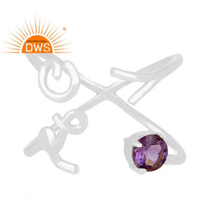 Best Selling Fine Sterling <b>Silver</b> Natural Amethyst Gemstone <b>Cross</b> Design <b>Ring</b> Custom Jewelry For Women Gift For Her - Product Image 1
