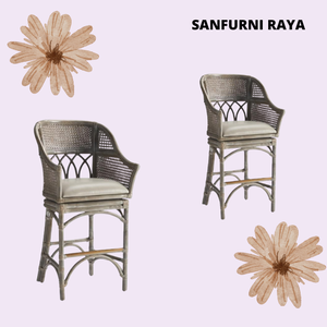 High Quality Hotel Furniture Modern Simple Restaurant Dining Chair with Comfortable <b>Cushion</b> High Leg Rattan <b>Stool</b> for Weddings - Product Image 4