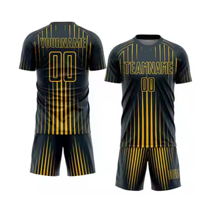 New <b>Model</b> Mans Sport Wears soccer uniform Plus Size soccer Jersey black and yellow 100%Polyester Soccer Uniform Full <b>Kits</b> - Product Image 1