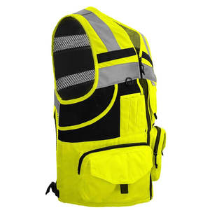 Gilet de sécurité réfléchissant haute visibilité pour le travail industriel en extérieur, respirant, en polyester, conforme à la norme ANSI classe 2, disponible pour les commandes en gros - Product Image 2