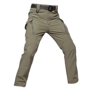 Pantalon de randonnée décontracté en molleton Softshell pour hommes du fabricant Pantalon cargo d'extérieur d'hiver multi-poches pour la chasse respirant - Product Image 5