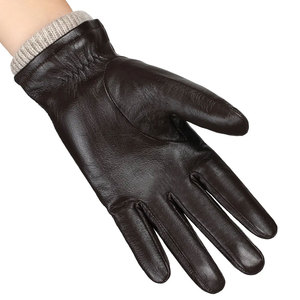Gants en cuir d'agneau véritable pour homme de haute qualité, à doigts entiers, chauds pour l'automne et l'hiver, compatibles avec les écrans tactiles, décontractés, pour les sorties, les fêtes et les sports - Product Image 4