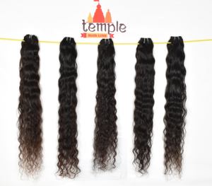 Extensiones de cabello humano alineado con cutícula Virgen del templo indio Super calidad suelta profunda onda Natural procesamiento químico crudo ninguno - Product Image 4