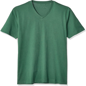 Camisetas de Cuello en V para Hombre, Manga Corta, Alta Calidad, Estilo Casual, 100% Algodón, Camisetas Extra Grandes, Impresión de Logotipo Personalizada 2026 - Product Image 1