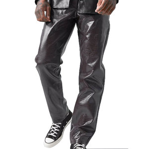 กางเกงหนังสำหรับผู้ชายกางเกงหนังลำลองสำหรับผู้ชายผลิตตามแบบใหม่2023 - Product Image 4