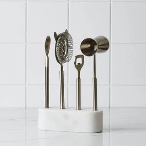 Juego de Herramientas de Barra de Acero Inoxidable de Primera Calidad con Base de Mármol, Accesorios Profesionales para Cócteles, Decoración Elegante para Bar en Casa - Product Image 6