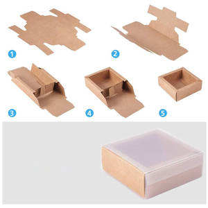 Cajas Kraft cuadradas pequeñas de primera calidad para embalaje de regalo elegante con papel de caja de perfume de ventanas de Pvc transparente - Product Image 2