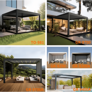 Pérgola Solar Impermeable Bioclimática, Gazebo para Exteriores con Techo de Láminas Motorizadas y Paneles Solares - Product Image 5