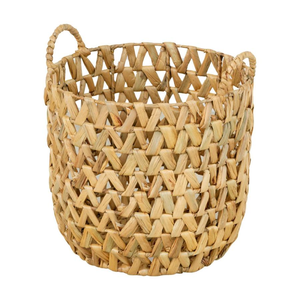 Cubierta de maceta de jacinto de agua redonda artesanal cesta decorativa rústica sostenible para plantas de Viet Fargimex - Product Image 6