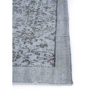 Tapis en laine noué à la main gris et noir vintage Pae-632, tapis de salon rectangulaire abstrait à motif médaillon pour adolescents et maison - Product Image 4