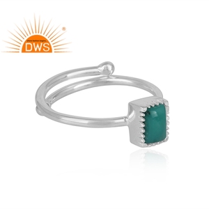 Diseñador hecho a mano 925 plata esterlina fina Natural Arizona turquesa piedra preciosa anillo ajustable fabricante de joyas - Product Image 3