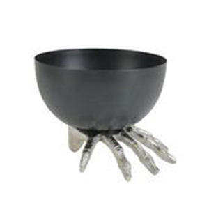 Round Creepy & Cute Aluminium <b>Black</b> Bowl Bat in Side Halloween Party Centre Piece Artisans <b>Canister</b> Gifts Accessories - Product Image 3
