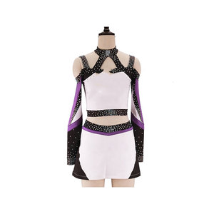 2025 uniformes de animadora personalizados para niños, conjunto de diamantes de imitación, trajes de porristas personalizados para jóvenes artistas - Product Image 1