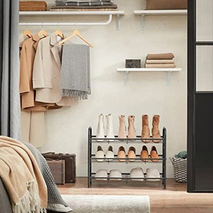 Étagère à chaussures en métal à 3 niveaux, réglable et inclinable pour entrée et porte d'entrée - Product Image 3