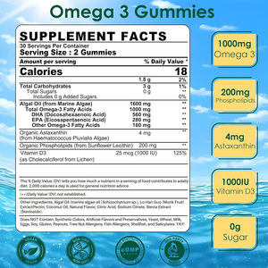 Vitaddiscovery Gommes végétaliennes personnalisées oméga 3 avec phospholipides Vitamine <span class=keywords><strong>D3</strong></span> DHA EPA pour adultes enfants pour la santé de la peau des yeux du cerveau - Product Image 2
