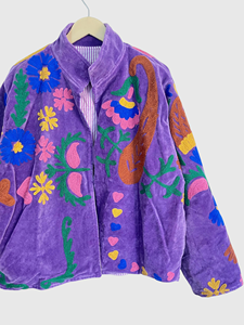 Veste en lin brodée à fleurs, col montant, manches longues, style Prairie Chic, vêtements de printemps pour femmes - Product Image 4