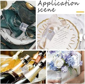 Rond de serviette de luxe avec rond de serviette creux en métal en papier Ornement Rond de serviette en papier en feuille Ajoutez une touche élégante à votre table à manger - Product Image 4