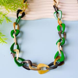 <b>Necklace</b> Horn & Resin Pendant Cool <b>Women</b> <b>Choker</b> Retro Jewelry Africa Primitive Tribal Yak Resin & Horn <b>Necklace</b> - Product Image 4