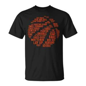 T-shirt pour les passionnés de basketball avec un design graphique unique, vêtements promotionnels avec un design graphique sur le thème du basketball - Product Image 1