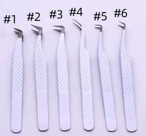 Pinzas de extensión de pestañas antideslizantes Pinzas de precisión de punta de fibra de acero inoxidable para herramientas de maquillaje - Product Image 1