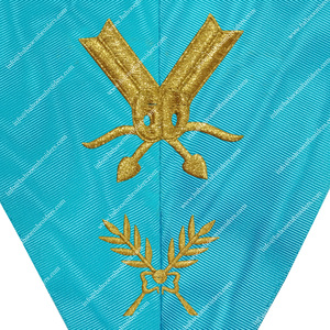 REGALIA MAÇONNIQUE COLLIER D'OFFICIER DE RITE FRANÇAIS SECRÉTAIRE - Product Image 2