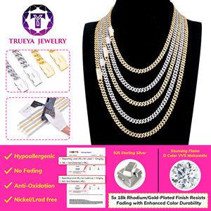 سلسلة عنق كوبية مرصعة بالألماس الاصطناعي VVS للرجال، مجوهرات هيب هوب بالجملة من المصنع، 6 مم، فضة إسترليني 925 - Product Image 3