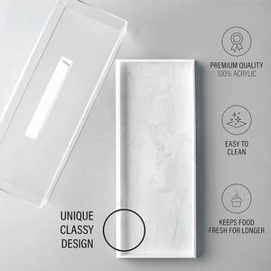 Caja de pan Rectangular Judaica Lucite, pieza decorativa de plástico para mantener la jalá fresca y mejorar la decoración judía del hogar - Product Image 2